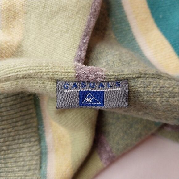 Monte Carlo Mens Striped Sweater Size 42 Green Wool Blend Casual Preppy - Picture 8 of 10